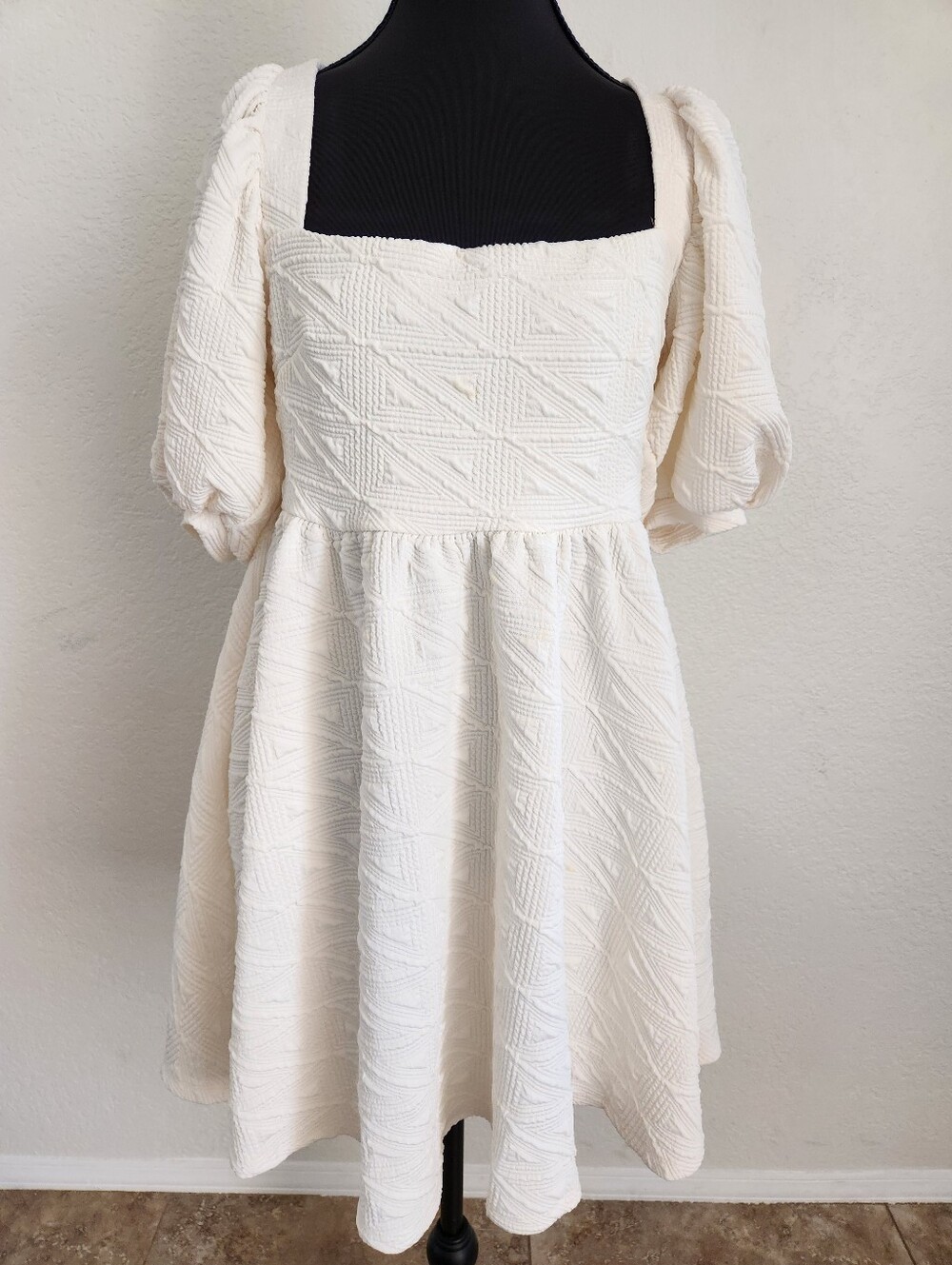 Free People Violet Babydoll Mini Dress In Cream Color Size Large